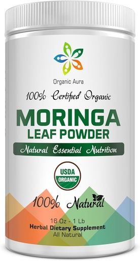 [BRSWKEAFCIBQCDY3] Sertifitseeritud Organic Moringa Leaf Powder-1Lb. USDA sertifitseeritud orgaaniline. 100% puhas ja originaalne. Loomulikult suurendab energiat, ainevahetust ja immuunsust. Toores Roheline Terve Supertoit. GMOd ei ole, gluteenivaba