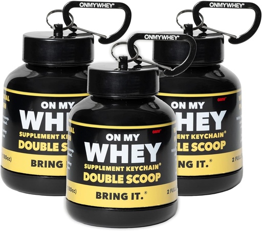 [BRSW2CAPAEIWE2A3] ONMYWHEY Protein Powder Container to Go - Travel Water Bottle Funnel for Mixes, Portable Pre Workout Supplement Containers & Dispenser Funnels, Mini Preworkout Supplements Holder Keychain Bottles