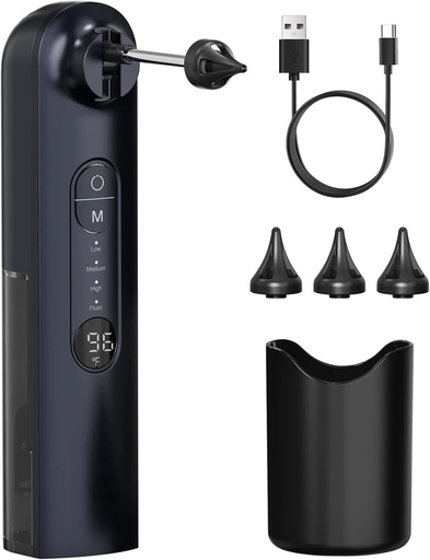 [BRSRAFT2C4OW2EY7] Eliminación de cera de oído, limpiador de oído, kit de eliminación de cera de oído seguro, sistema de riego de 4 modos, kit de limpieza de oídos - IPX7 impermeable (Blue)