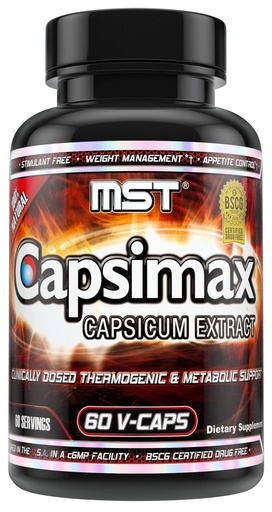 [BRSWYZQYOANBMELX] MST Capsimax Supplement 100mg V Capsules, 60 Servings Clinically Dosed Weight Management, Thermogenic, Appetite Control, Calorie Burning, Metabolic Health, Stimulant Free. BSCG Certified