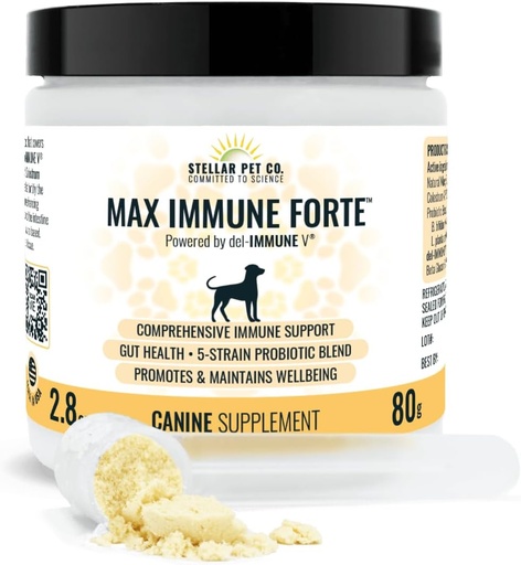 [BRSW2GQTAEIGAEY4] Stellar Biotics for Pets - Max Immune Forte™ for Dogs (Powered by del-Immune V) - Provides Comprehensive Immune Support | Improves Digestion | Promotes and Maintains Dog's Well-Being