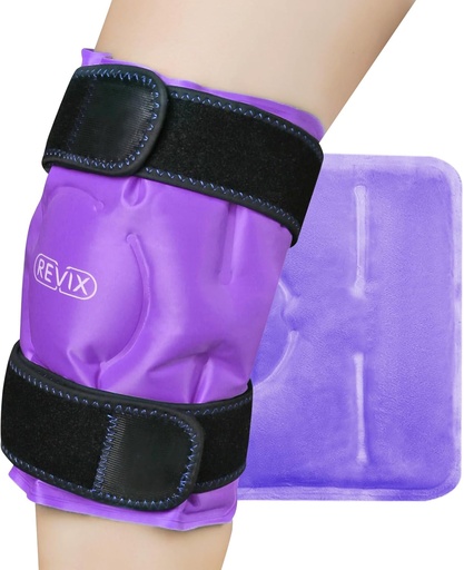 [BRSWYHA5OV6QIHQY] REVIX Knee Ice Pack for Injuries Reusable, Gel Ice Wrap with Cold Compress Therapy for Swelling, Bruises, Injuries, Arthritis, Hands-Free Application