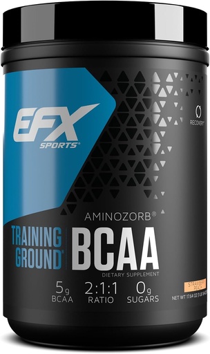 [BRSWKHQQBB4GGG3Z] EFX Sports Training Ground BCAA | Fully Stable, Highly Soluble Amino Acids Supplement | Pre, Intra, or Post Workout | Sugar Free | 500 Grams (Strawberry Peach)