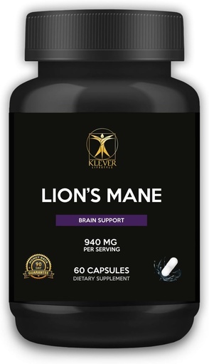 [BRSRAZITBAHAIAY3] Klever Lifestyle | Lion's Mane Mushroom Supplement | Memory/Focus Enhancer | 60 Capsules | 940mg per Serving