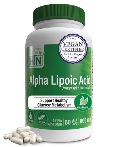 [BRSWG2YQPMOWADTJ] Health Thru Nutrition Alpha Lipoic Acid 600mg 60 Servings | Certified Vegan | Universal Antioxidant | Non-GMO, 3rd Party Tested, Hypoallergenic, Gluten Free, Soy Free ALA Capsules