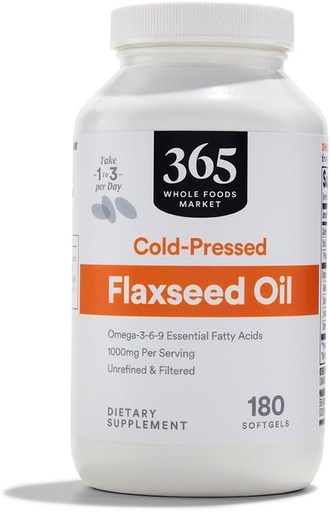 [BRSWGZQCBF7QAYDV] 365 por Whole Foods Market, Flax Seed Oil, 180 Cuenta