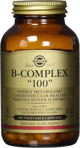 [BRSWYCQ6BAAQKDLZ] Solgar B-complex "100," 100 plantaardige capsules - Heart Health, 100 telling (verpakking van 12)