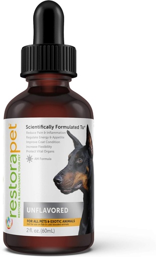 [BRSWIHY6A4OR4DDY] RestoraPet 1-Pack Dog & Cat Unflavored Liquid Multivitamin | Dog Arthritis Pain Relief | Hip&Joint Vitamins for Dogs | Anti Inflammatory Supplement for Dogs & Cats | Organic & Non-GMO, Vet Approved