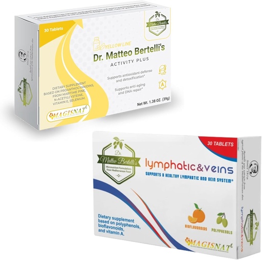 [BRSRAHAPPINAKDLF] Matteo Bertelliren Jarduera eta Limphatic Support Bundle (30+30 Tablet) - N-Acetylcysteine, Hydroxytyrosol, A bitamina, Proanthocyanidins, Hesperidin, Citrus Extract