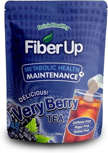 [BRSROGL4AENBEEQV] Delicious, Prebiotic Soluble Fiber Supplement, Very Berry Tea, 48 Servings.