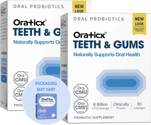 [BRSRAYATOB5QK3LU] OraTicx Diş & Gums Oral Probiyotiks, 8 Milyar CFU - Doğal Destekler Oral Sağlık, Fresh Breath ve Immunity, Dental Probiyotik Supplement, Grape Flavor 30 Lozenges 2Pack