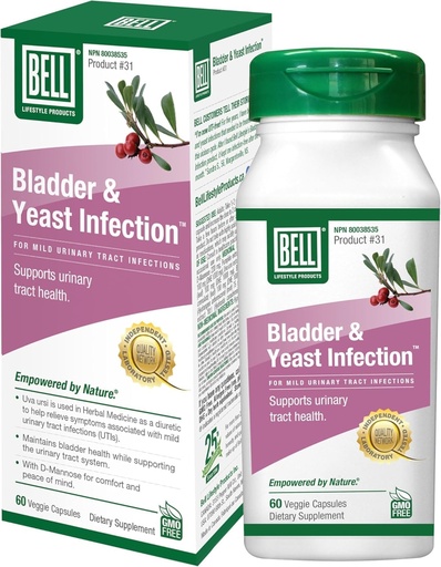 [BRSWIYYMDICRYD3O] Bell Lifestyle Products Bladder Health & Yeast Balance | 60 Capsules