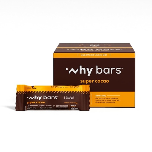 [BRSWGHD7BUIAYD3X] Protein Bares, Super Cacao, 2.04 Ounce Bars (Pack of 12 Protein Bares) - Protein Bar Superfood, Gluten Free, Non GMO, Organic, Vegan, Simple Ingredientes