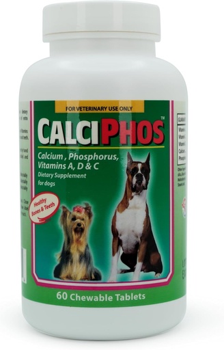 [BRSRA2Y2BENRQYDJ] Calciphos Dietary Supplement by Interfarma Corp | Cartilage Protection, Healthy Bones & Teeth, Joint Support for Dogs | with Calcium, Phosphorus, & Vitamin A, D &C | Beacon Flavor | 60 Tablets.