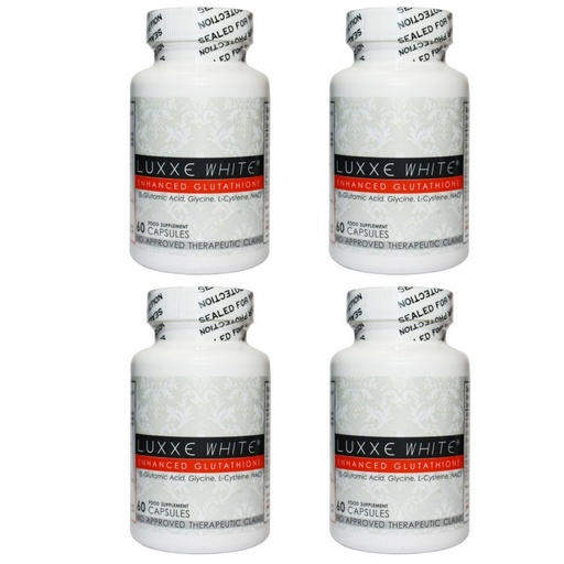 [BRSWICYDBF7BCDLE] 4 flasker 60 Caps Luxxe White Enhanced Glutathion - Effektiv hudblegning supplement