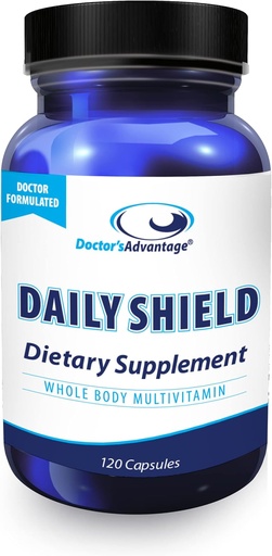 [BRSWYAIYCACWC2DJ] Doctor's Advantage Daily Shield Multivitamin with Green Tea Extract & Bilberry | 120 Non-GMO Capsule Antioxidant Supplement to Fight Free Radical Damage & Support Immune System