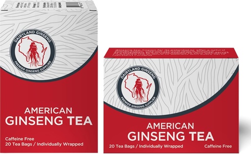 [BRSWGHAKCF5A4ADX] Dairyland American Ginseng Tea Bags 美国人参茶 (40 ct) - Premium Wisconsin Ginseng Tea - Authentic American - Non-GMO, Gluten Free Drink