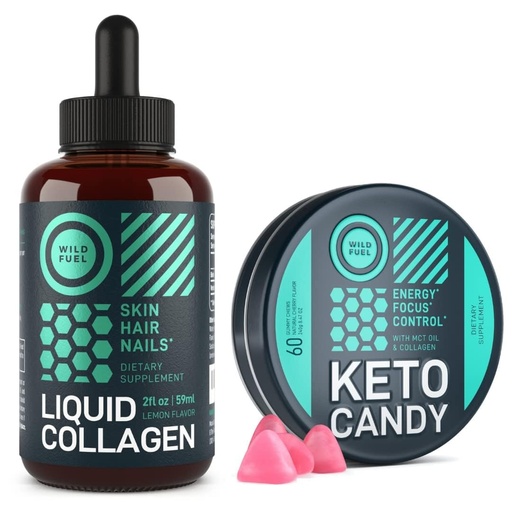 [BRSW2CYQDMNQAF3J] WILD FUEL Liquid Collagen and Keto Candy Beauty and Fitness Bundle