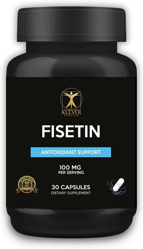 [BRSRAZIHOYHBUGTV] Klever Lifestyle | Fisetin | Bioflavonoid | Antioxidante Ergänzung, Anti-Aging-Effekte, Hautgesundheit, Metabolische Vorteile | 30 Kapseln | 100mg pro Servieren