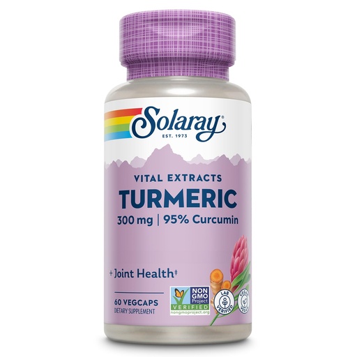[BRSWIGT5AQAGIHD4] SOLARAY Turmeric Supplement 300 mg - Turmeric Root Extract with 95% Curcumin - Joint Support Supplement for Joint Health and Comfort - Non-GMO, Vegan, Gluten Free, 60-Day Guarantee, 60 Servings