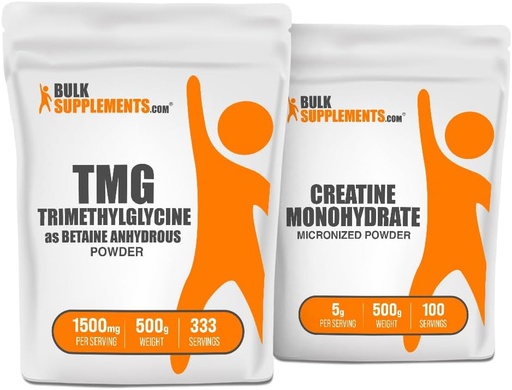 [BRSRAZL4PN7BM3TZ] BulkSupplements Trimethylglycin (TMG) 500g + Kreatin 500g Bundle