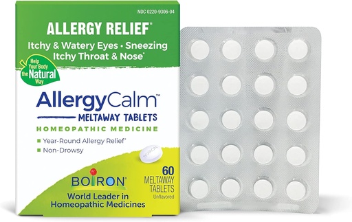 [BRSW2AD3BUPAGFI4] Boiron AllergyCalm Tablety pro úlevu od alergie a Hay Horečka příznaky kýchání, Runny Nose, a Itchy oči nebo hrdlo - 60 Počet