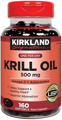 [BRSWICQ4PIHRSYL6] Kirkland Signature Krill Oil 500 Milligram 160 Softgels