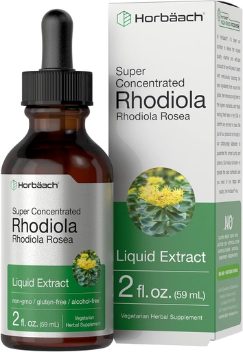 [BRSWGHA2ARYWC2T7] Horbäach Rhodiola Rosea Supplement Tintura 2 fl oz Extrato Alcoólico Livre Super Concentrado Líquido Raiz Vegetariano, Não-GMO, Glúten Livre