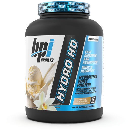 [BRSROCA2BAMQE3T6] BPI Sports Hydro HD - 100% Hydrolyzed Whey Protein Powder - Muscle Growth, Recovery, 25g of Hydrolyzed Protein, Low Carb, Low Sugar, Fast Absorbing (68 Servings, Vanilla Ice Cream)