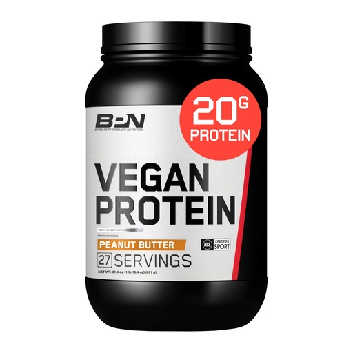 [BRSWYEA5AAHAAETV] BARE PERFORMANCE NUTRITION Vegan Protein, Plant Based Protein, Pea Protein, Watermelon and Pumpkin Protein, Naturally Sweetened and Flavored (27 Servings, Peanut Butter Cookie)