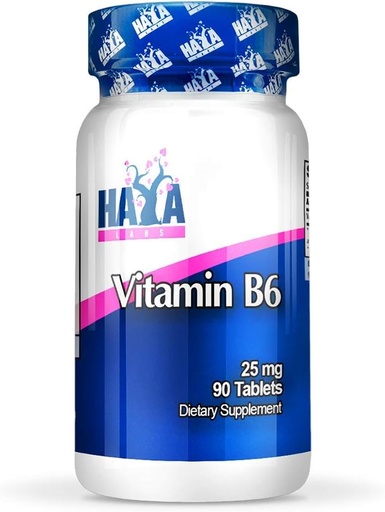 [BRSWGGTQPMDRGYLA] HAYA LABS Vitamin B6 / 25mg. / 90 Tabs. Energy and Healthy Immune System, Energy & Performance Support, Metabolism of Carbohydrates