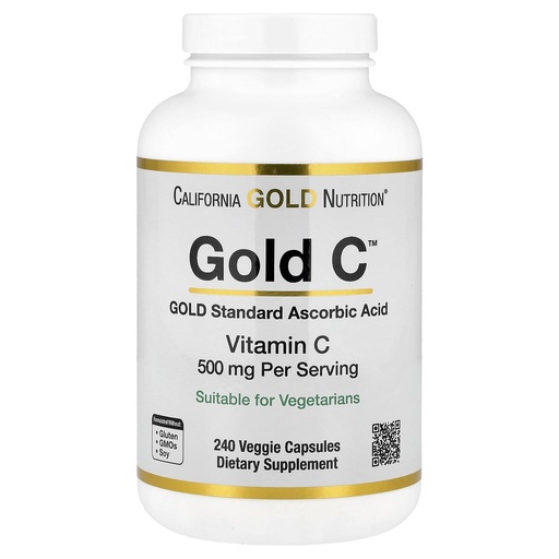 [BRSWKZL4BEAGADL2] California Gold Nutrition, Vitamin C, Quali-C, 500 mg, 240 Veggie Caps