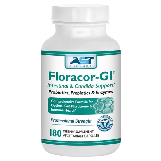 [BRSWIGA7OAMBK3L2] Floracor – Probiotics & Enzymes to Support Intestinal & Gut Heath –180 Vegetarian Capsules