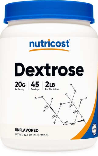 [BRSWG2YHCJYREYAV] Nutricost Dextrose Powder 2 LBS - Non-GMO, Gluten Free