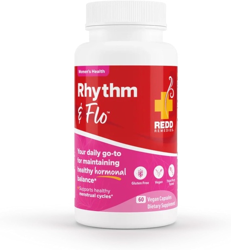 [BRSRMBA6B4FWAAA2] Redd Remedies, Rhythm & Flo, støtter sunne menstruasjonssykluser, 60 vegansk kapsler