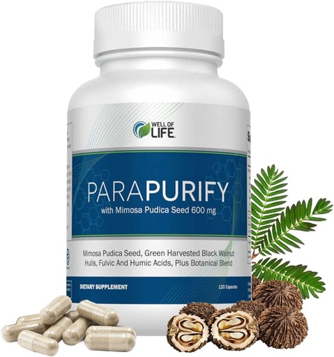 [BRSROGTYCAJRE23K] ParaPurify-120 Capsules: Digestive Health Support Supplement Includes Mimosa Pudica Black Walnut Supreme Nutrition- Organic Formula, Non-GMO All-Natural Herbal Blend for Optimal Gut Health