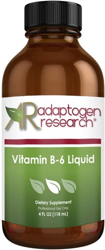 [BRSWYZAEBNYRAAAY] Vitamin B6 Liquid 50mg with Magnesium + Zinc | Adaptogen Research | 24 Servings / 4 Fluidoz