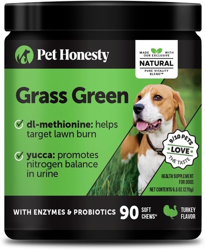 [BRSWYYY5B4FG2CD3] Grass Green Dog Chews - Urine Neutralizer for Lawn, Dog Pee Grass Helps Yard Stay Green Addressing Burn Spots with Probiotics & Enzymes (Turkey)