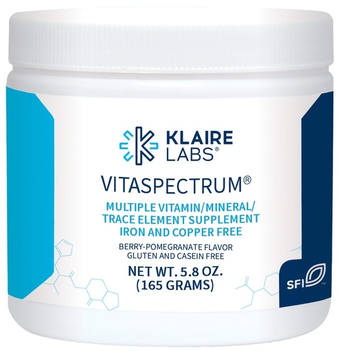 [BRSWIYI6DIOREYDE] SFI Health Klaire Labs VitaSpectrum Powder - Children's Multivitamin/Mineral with 23 Essential Nutrients in Berry-Pomegranate for Kids, No Copper, Iron, Gluten or Casein (30 Servings, 171 Grams)