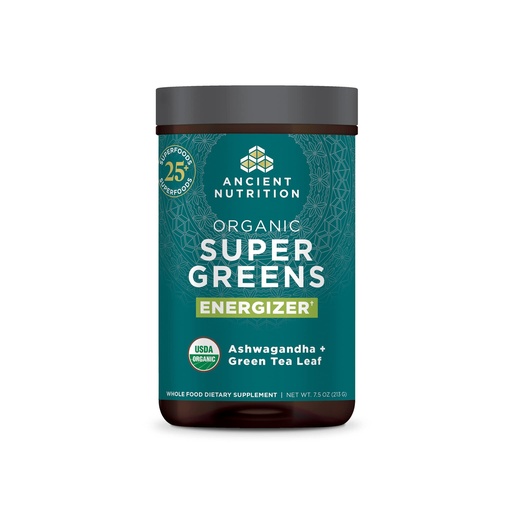 [BRSRMHY7OF5RYD3U] Ancient Nutrition Organic SuperGreens Energizer Powder with Probiotics and B12, Made from Real Fruits, Vegetables and Herbs, for Digestive, Detoxification and Energy Support, 25 Servings