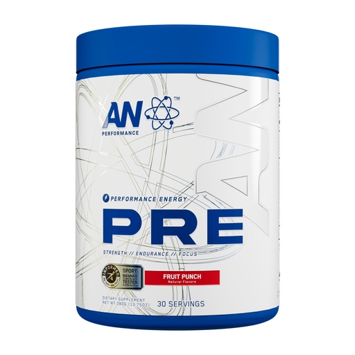 [BRSRAHYYAAIQKDLL] AN Performance Pre-Workout Powder Supplement for Men & Women | Energy Drink Mix with 300mg Caffeine + Beta Alanine + Citrulline | Third-Party Tested | Fruit Punch | 30 Servings