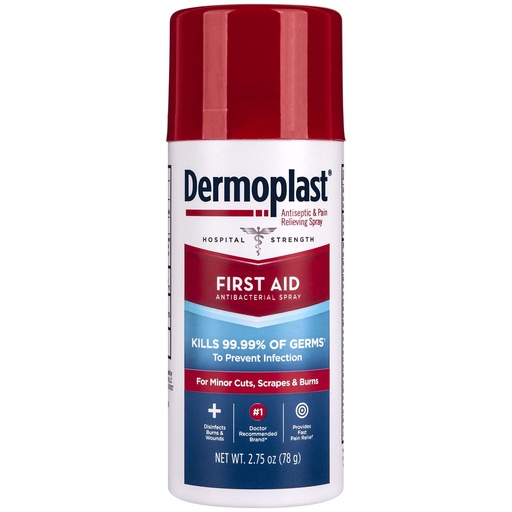 [BRSWGYIZAFYGYDIY] Dermoplast First Aid Spray, Analgesic & Antiseptic Wound Care, 2.75 oz | Analgesic and antiseptic first aid spray helps relieve pain and protect minor cuts, scrapes and burns.