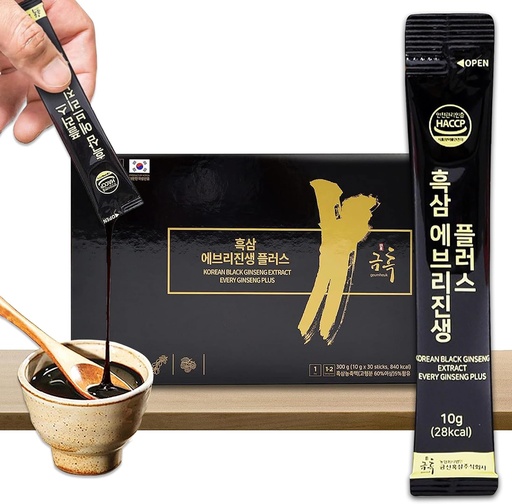 [BRSW2EDYOR5GOGTV] GeumHeuk Korean Black Ginseng Extract Every Ginseng Plus. 10g X 30 Stick Pouches. Immune Support, Energy Booster, Fatigue Recovery, Mental Performance. Patented Method.