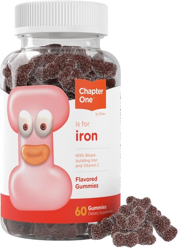 [BRSWYZQ3CQIRSGQV] Zahler Iron Gummies with Vitamin C - for Women, Men & Kids - Best Chewable Easy to Digest Kosher Iron Supplement for Kids & Adults - 60 Count