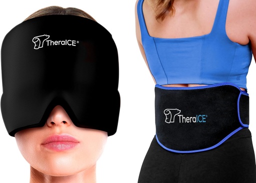 [BRSRAZIEDJ6QMELL] TheraICE Migraine Relief Cap and TheraICE Ice Pack Back Brace for Lower Back Pain