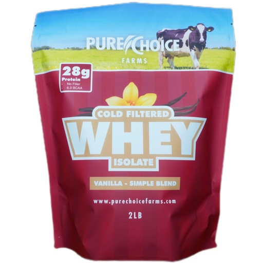 [BRSWYCY3DEHA4CT6] Pure Choice Vanilla Whey Protein Isolate Powder, 28g Protein, Undenatured Whey, 3 Ingredients, No Fillers Or Artificial Sweeteners. (Vanilla, 2 lb)