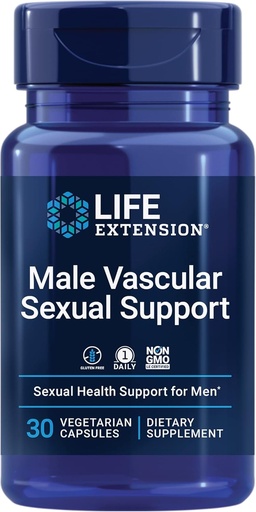 [BRSWGEI7B4MRY2TB] Life Extension Male Vascular Sexual Support, Black Ginger, Kaempferia parviflora, Male Sexual Health, Sexual Function, Gluten-Free, Non-GMO, 1-Daily, 30 Vegetarian Capsules