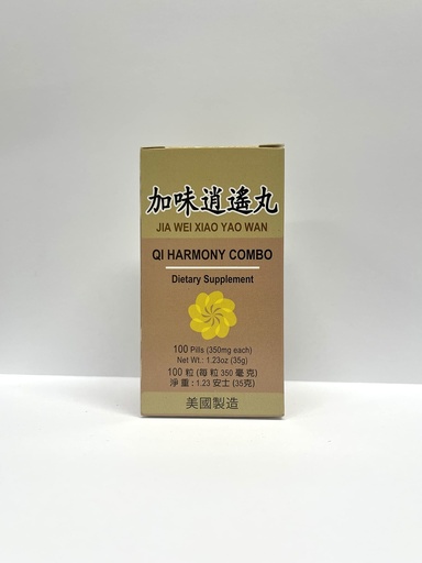 [BRSWIBDYBB6RMDQ3] Qi Harmony Combo - Jia Wei Xiao Yao Wan Herbal Supplement Helps for Irritability, Fatigue, Abnormal Sweating 350mg 100 Pills Made in USA