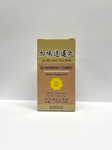 [BRSWIBDYBB6RMDQ3] Qi Harmony Combo - Jia Wei Xiao Yao Wan complément à base de plantes aide à l'irritabilité, la fatigue, la sueur anormale 350mg 100 pilules fabriqués aux États-Unis