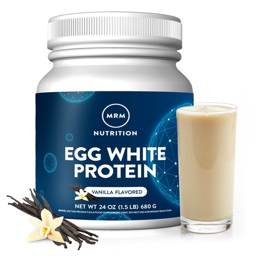 [BRSWIYYPDMNBOHIV] MRM Nutrition Egg White Protein - Sugar Free Vanilla Flavored Powder, 23g Fat-Free Protein with Digestive Enzymes, Free of Dairy, Gluten, and Soy, High Biological Value - 20 Servings